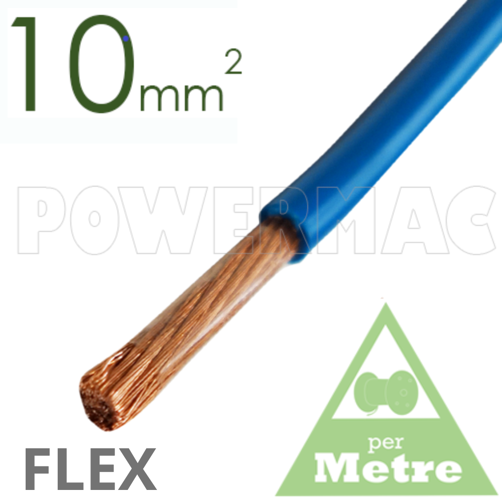 10mm Non Tinned Flexible Copper 110°C Blue
