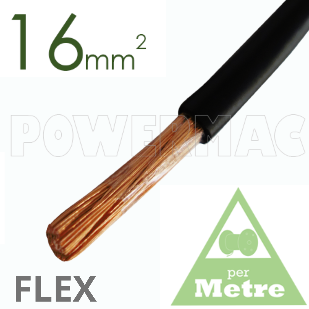 16mm Non Tinned Flexible Copper 110°C Black